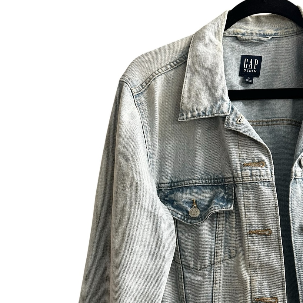 Gap Vintage Lt Wash Icon Denim Jacket 90s Trucker Jean Jacket Size XL - Picture 2 of 8